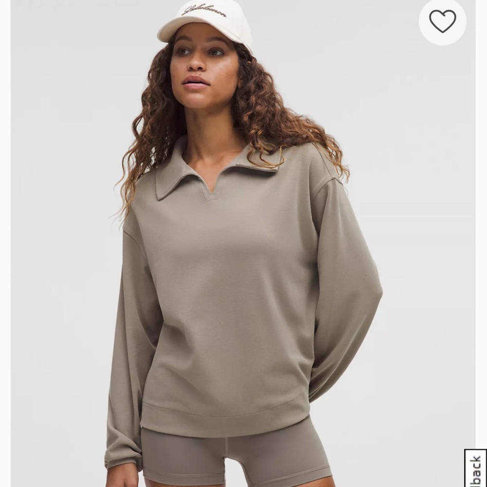 Lululemon BRAND NEW WITH TAGS soft Pique Oversized Long-Sleeve Polo Shirt